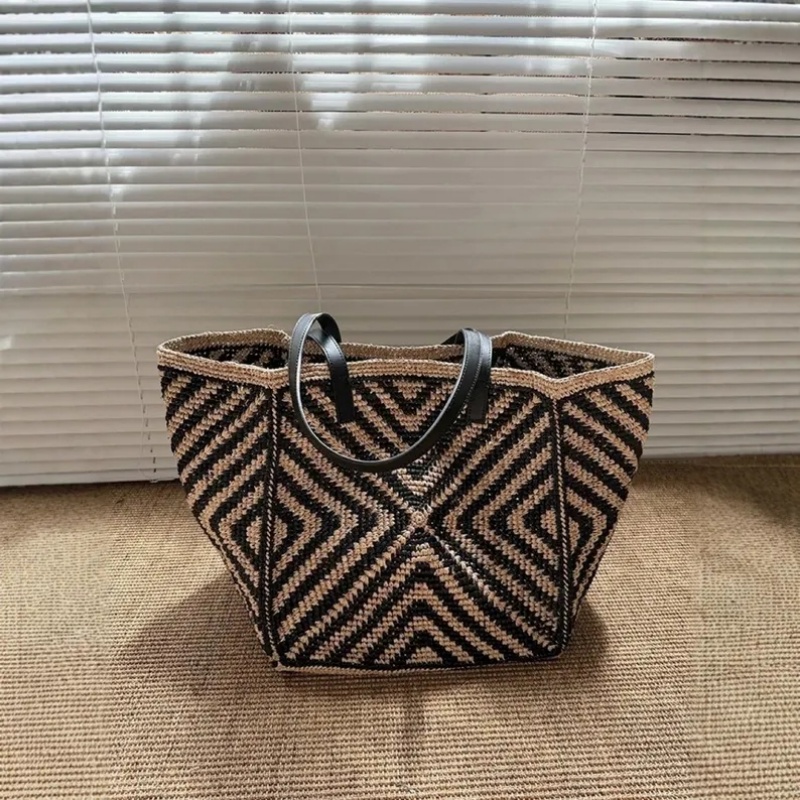 Women'S Raffia Bags - Bolsa tote grande de ráfia feita