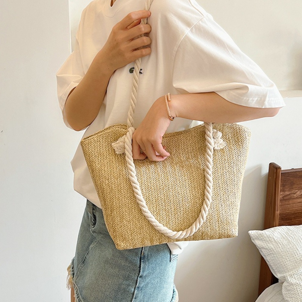 Nova Bolsa de Praia de Verão G - Women'S Raffia Bags avaliação e preço
