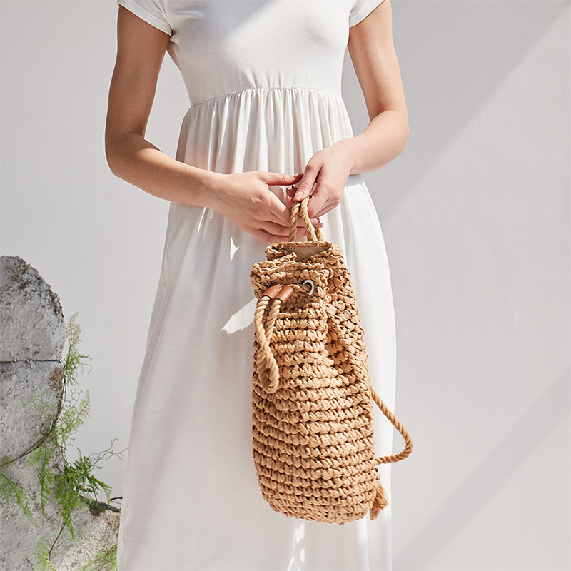 2023 verão casual palha mochil - Women'S Raffia Bags avaliação e preço