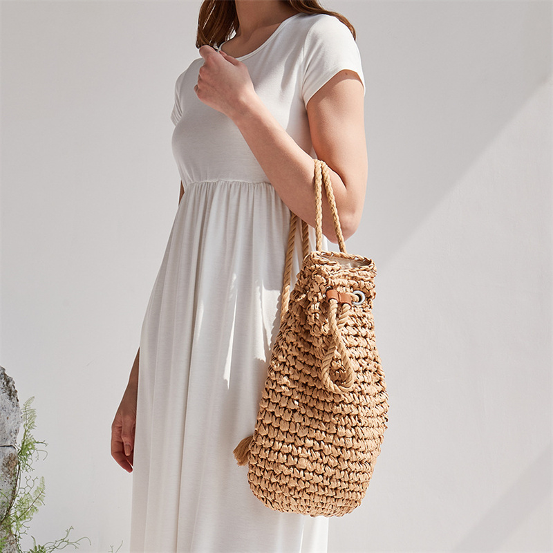 2023 verão casual palha mochil - Women'S Raffia Bags avaliação e preço