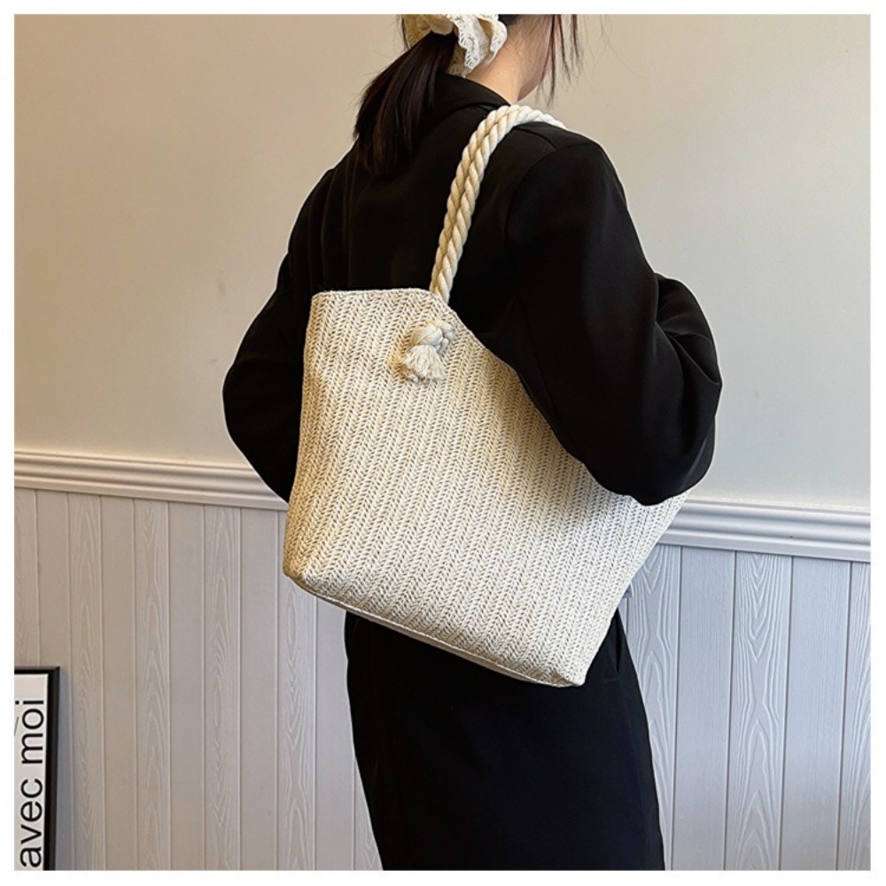 Nova Bolsa de Praia de Verão G - Women'S Raffia Bags avaliação e preço