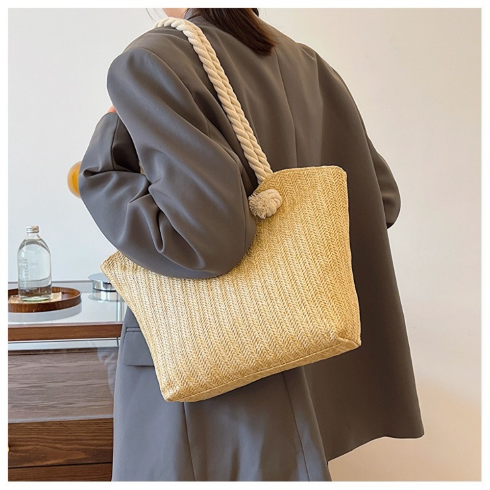 Nova Bolsa de Praia de Verão G - Women'S Raffia Bags avaliação e preço