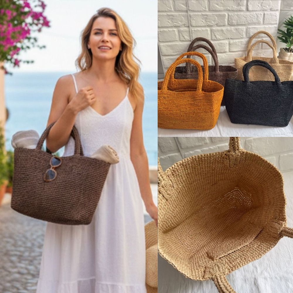 Nova Bolsa de Palha Artesanal  - Women'S Raffia Bags avaliação e preço