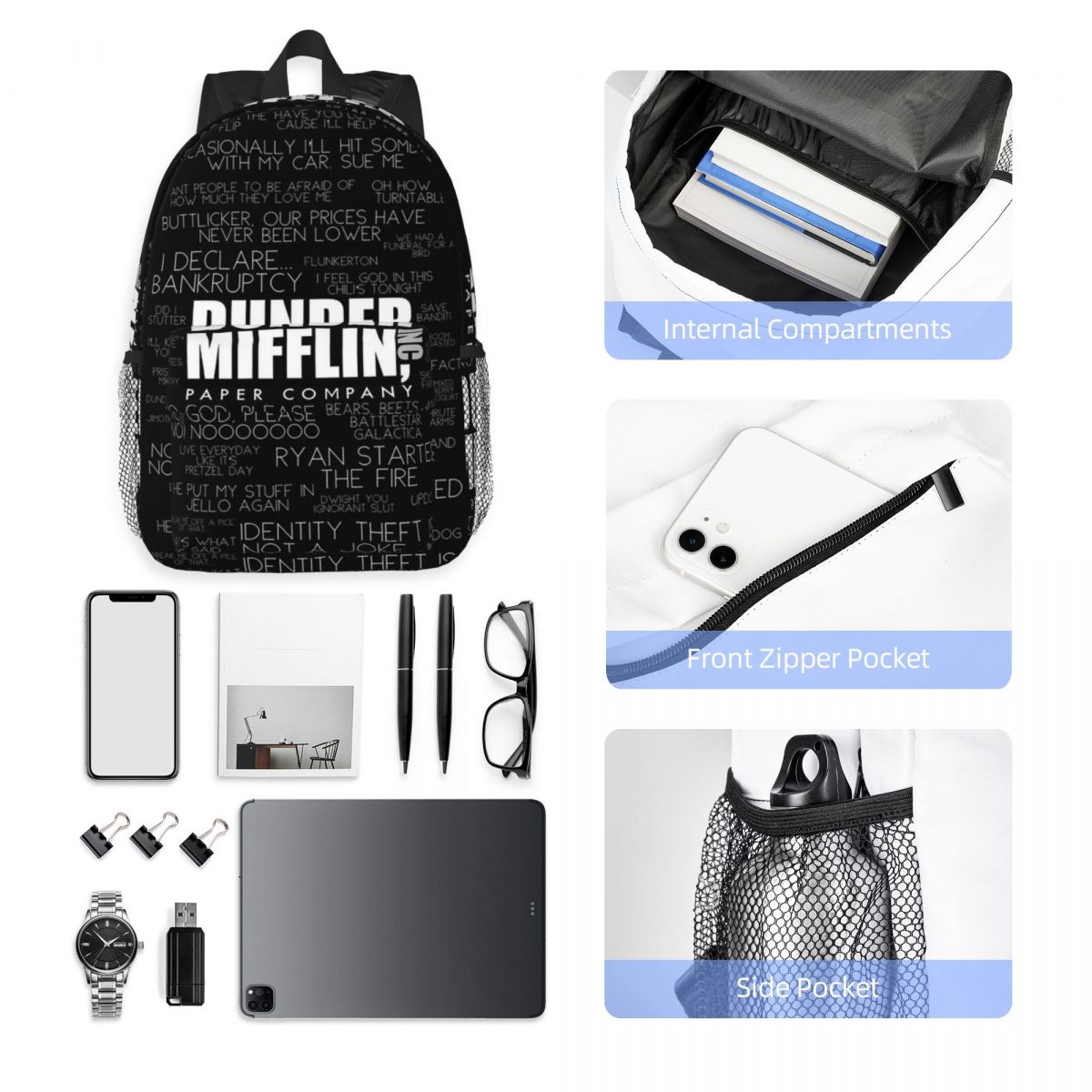 Mochila The Office Quotes Dund - Women Bags Company avaliação e preço