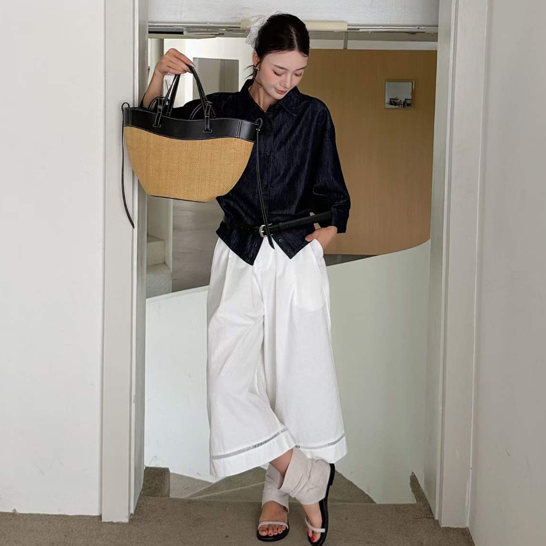 Bolsa Tote de Couro Genuíno Me - Women'S Raffia Bags avaliação e preço