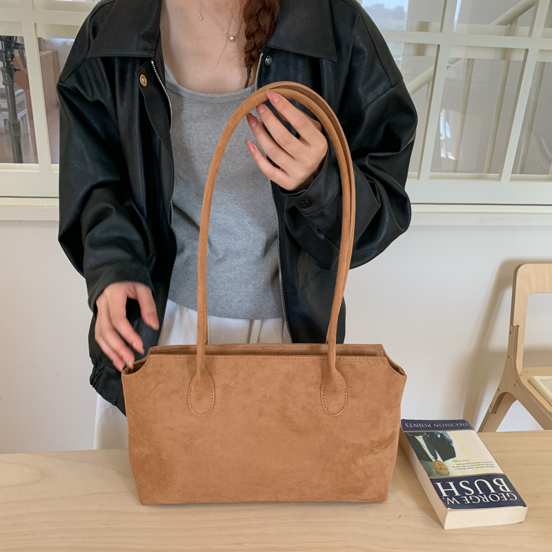 Bolsa de axila de camurça marr - Women Hand Bags For Office avaliação e preço